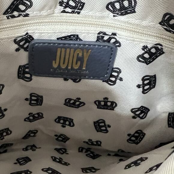 Juicy Couture Zippered Crossbody Bag Shoulder Purse Slate Blue Vegan Leather - Picture 6 of 13